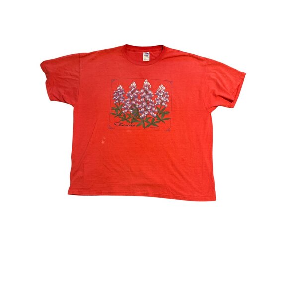 Vintage Y2K Polly's Paint Box Red Texas Bluebonnet Short Sleeve Shirt Size 2XL - Picture 1 of 6